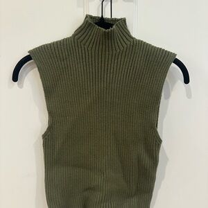 Zara Olive Knit Turtleneck Sweater